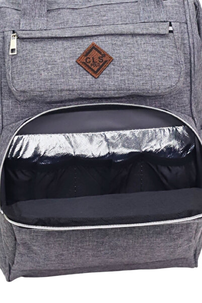 Probag Gray Mother Baby Backpack with Thermal Compartment Large Volume Baby Care Bag Stroller Compatible