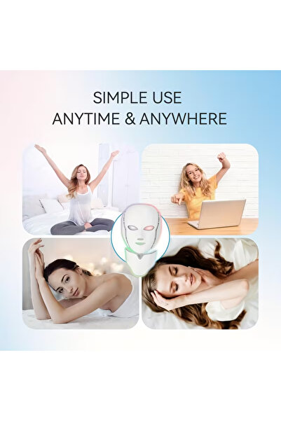 MACON 7-Color Neck & Face Beauty Mask Machine - Wireless USB Rechargeable Unisex Reusable Skincare Device