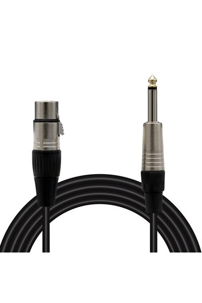 MagicVoice LD379B 5 Metre Canon XLR Dişi - 6.35mm Mono Erkek Metal Jak Mikrofon Ses Kablosu
