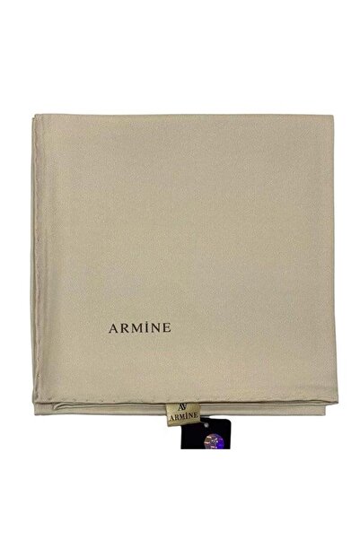 Armine وشاح حريري سادة - 1213 قماش قطني مضلع باللون البيج الفاتح