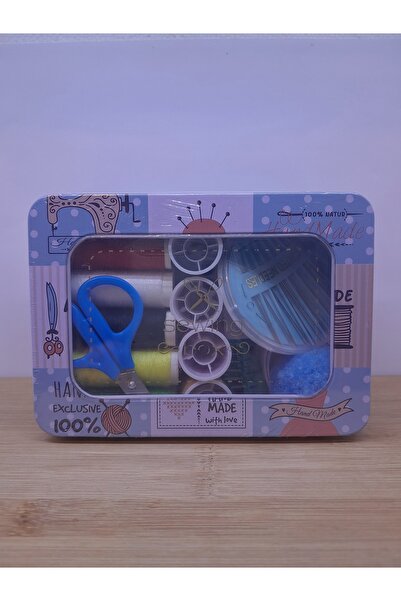 blackleg Kare Metal kutuda kapaklı Seyahat Dikiş seti İğne İplik mezure makas...