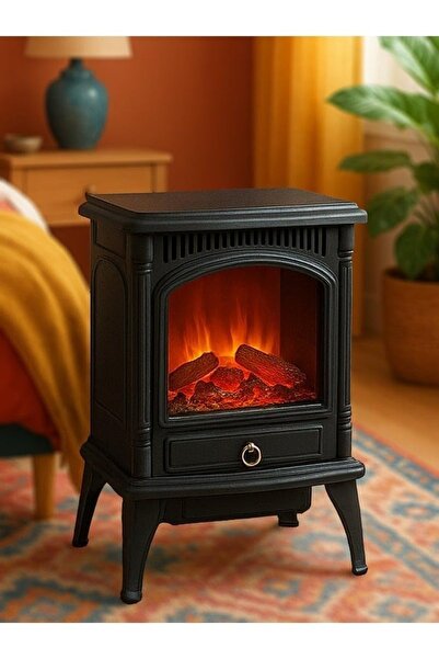 Generic 2000W Electric Heater with 3D Flame Atmosphere Light, AdjustableTemperature, 60cm Wide Air