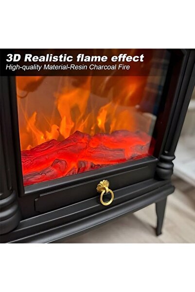 Generic 2000W Electric Heater with 3D Flame Atmosphere Light, AdjustableTemperature, 60cm Wide Air