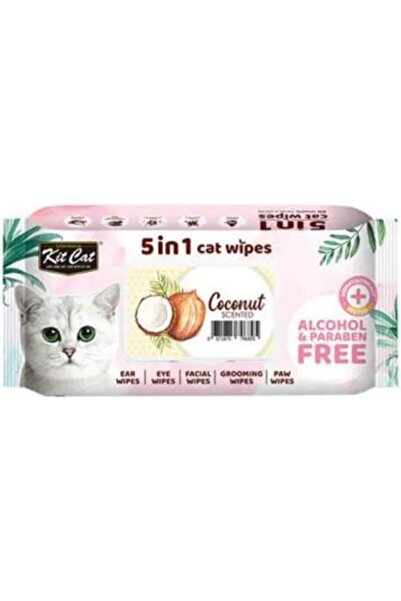 Kit Cat مناديل مبللة 5 في 1 برائحة جوز الهند 80 قطعة