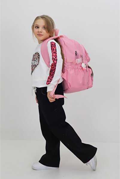 Probag Hello Kitty Girl's Pink School Bag with Toy Gift Kindergarten Primary School Backpack Daily Bag