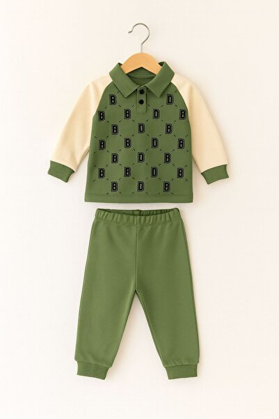 ZERVA QUEEN Patterned Baby Boy Suit with Buttoned Collar