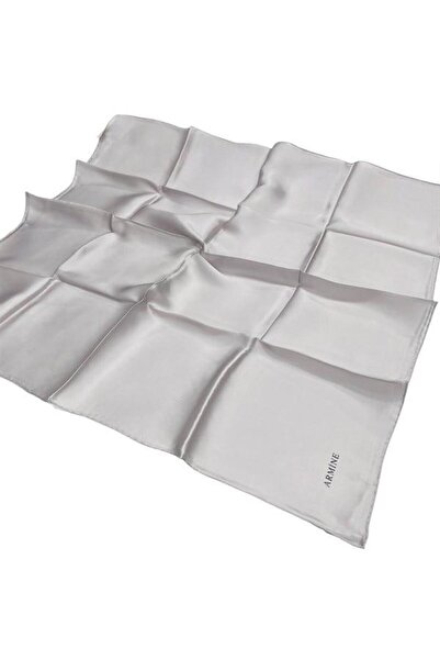 Armine Απλό μεταξωτό μαντήλι - 1223 Ασημί γκρι Σούρα