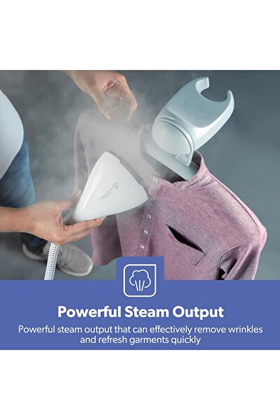 Geepas 1580W Garment Steamer Auto Off AdjUStable Poles, 3 Steam Levels Ggs25022, White & Black