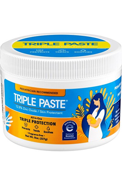 Triple Paste Diaper Rash Cream for Baby - 8 oz Tub, Zinc Oxide Ointment