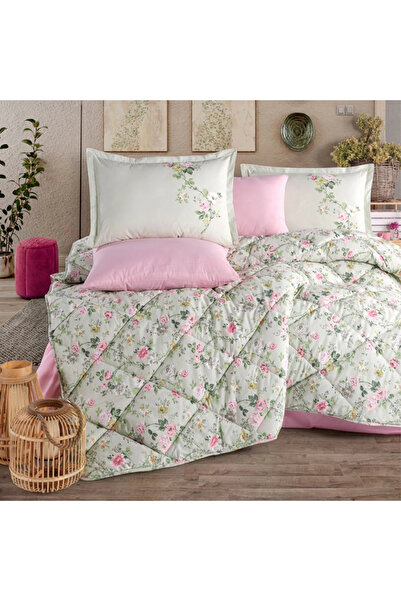 Clasy Ranforce 100% Cotton Single Quilt Set Elara V1 Sage Color