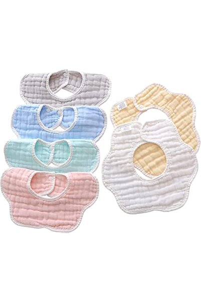 Generic Zotsu Muslin Baby Bibs — 8-Layer Organic Cotton Drool Bib, Adjustable, Unisex