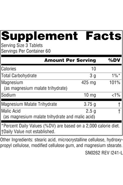 source naturals Magnesium Malate Tablets (3750mg, 180 Pieces)