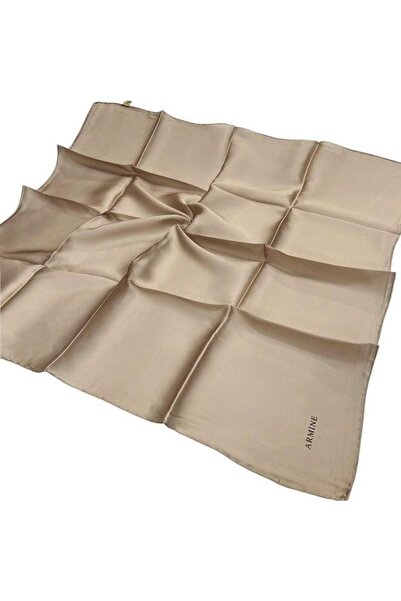 Armine Eșarfă simplă din mătase - 1457 Bej Sura