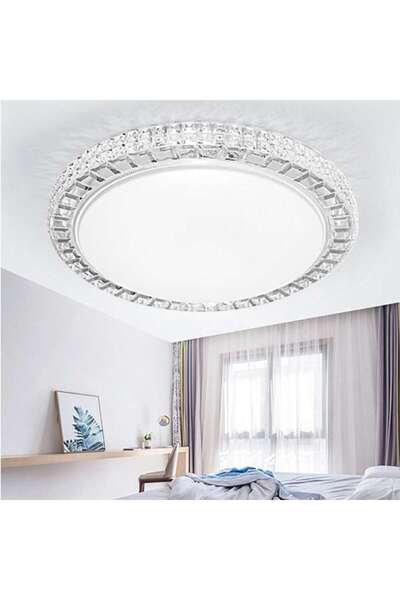 trandafi led Lampă de tavan LED cu efect de cristal integrat, 55W, Ø400mm, albă, lumină rece