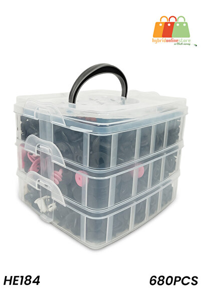 Generic مجموعة HE184 من 680 قطعة من مشابك تثبيت هيكل السيارة وأدوات التثبيت م...