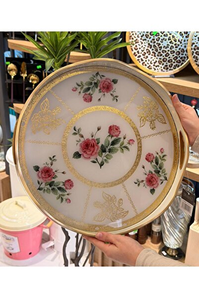 Onedekor Luxury Acrylic Round Tray Flori 40*5