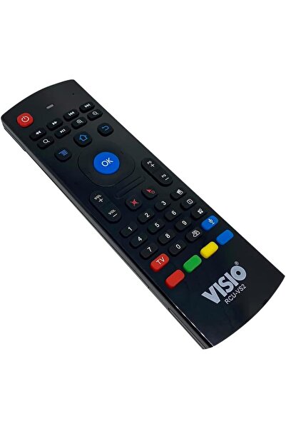 Visio ماوس هوائي لجميع أجهزة التلفاز مع لوحة مفاتيح عربية، لون أسود