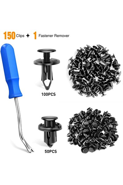 GOOACC 150 pcs Push-Type Bumper Fasteners Rivet Clips (150PCS Clip)