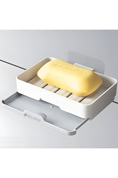 SELERIS Soap and sponge holder, ®, removable drain tray, installation without holes, bathroom, kitchen