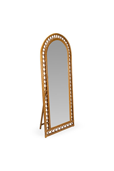 babilconcept Bambu Ayaklı Boy Aynası - Bal Rengi