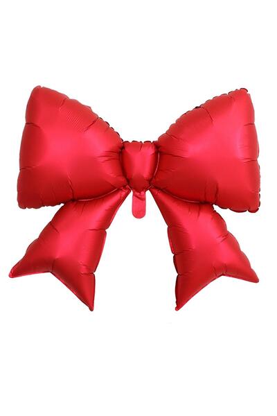 Patladı Gitti Red Ribbon Bow Foil Balloon 75X68 cm