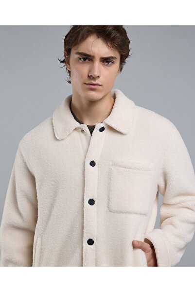R&B Sherpa Jacket With Button Closure