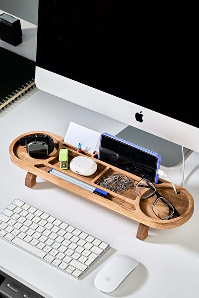 Lora Bianca Modera Wooden Desk Top Organizer - Office, Computer Desk Desk Top Organizer