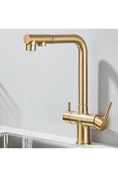 OEM 3-way kitchen faucet, Filtered water spout, brushed gold (1005-G)
