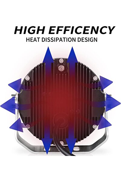 Generic XYY مصباح LED دائري للقيادة على الطرق الوعرة مقاس 7 بوصات مع إضاءة نهارية، 90 واط 8000 لومن - عبوة من قطعة واحدة