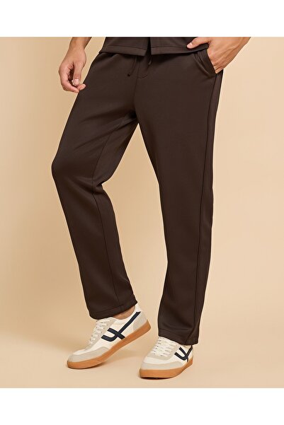 R&B Textured Knit Pants With Drawstring Waist