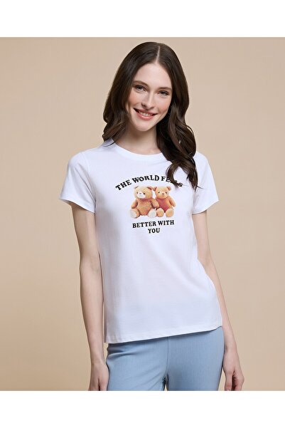 R&B Printed T-Shirt With Crew Neck And Short Sleeves