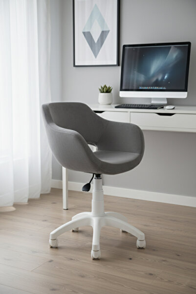 KUZEYSANDALYE Monaco Beyaz Ayaklı Çalışma Sandalyesi Yetişkin ve Çocuk Bilgis...