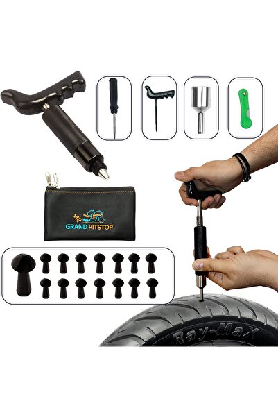 GRAND PITSTOP مجموعة إصلاح ثقوب الإطارات للإطارات الداخلية للدراجات النارية و...