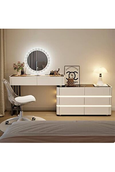 NKX Elegant and Efficient Smart Dressing Table for Contemporary Living Spaces with LED Mirror