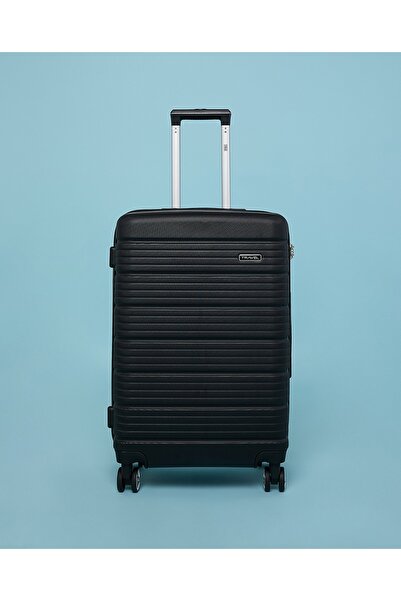 R&B Black Women's Textured Trolley Bag