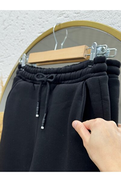 MİHRA STORE Saruhan Straight Leg 3 Thread Sweatpants-Ci4221 Black