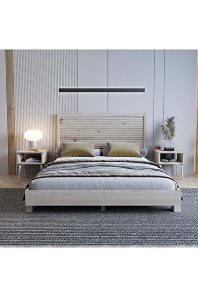 RENAZZO Alaz Model Doğal Çam Ahşap Karyola ( YTY )