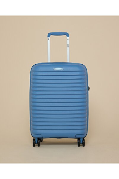 R&B Blue Women's Textured Trolley Bag