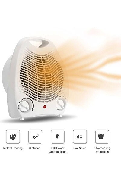 Generic 2000W Electric Heater with 3D Flame Atmosphere Light, AdjustableTemperature, 60cm Wide Air