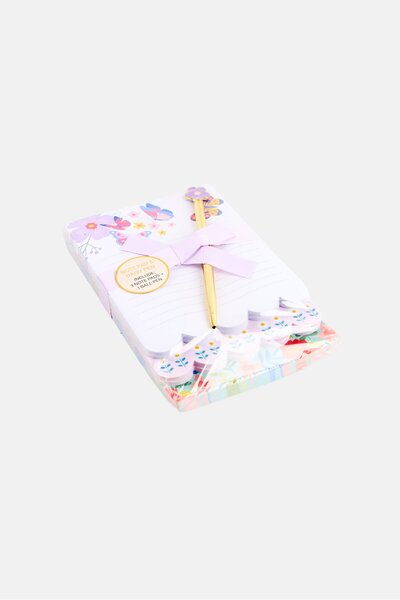 Votum 4 Pcs Butterfly Floral Note Pads And Ball Pen Set