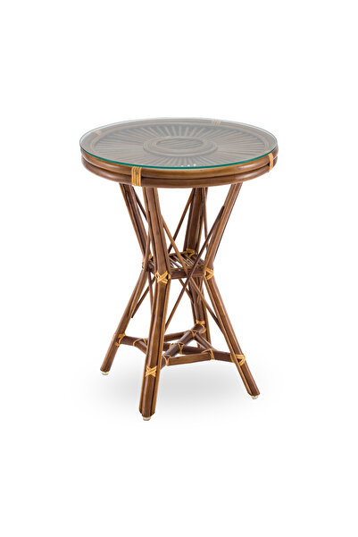 babilconcept Yuvarlak Seyrek Bambu Masa