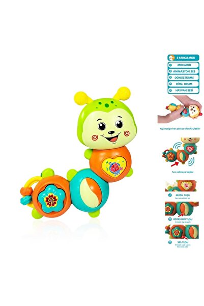 SEHER OYUNCAK Pilli Sevimli Bebek Tırtıl Piyano 855-122D
