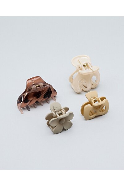 R&B Beige Women's 4 Piece Claw Clips