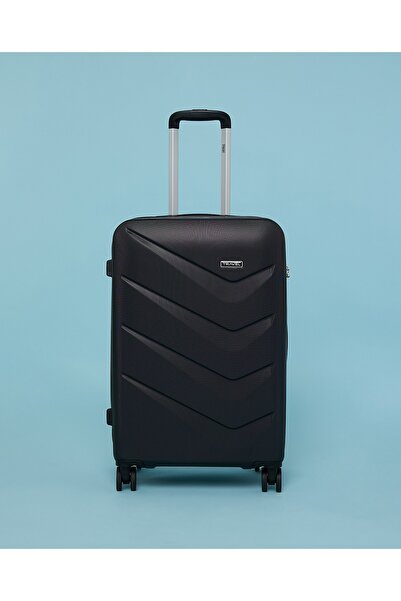 R&B Black Women's Textured Trolley Bag