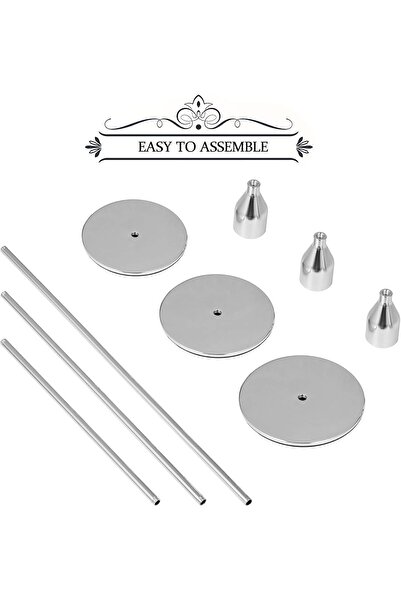 X SPRING 3-Piece Silver Metal Candlestick Holders for Taper Candles