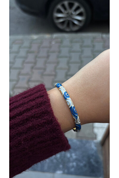 GLOSSY JEWELERY Renkli Mineli Taş Desenli Motifli Çelik Bileklik