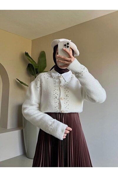 Thebomb Beyza Pearl Knitwear Cardigan