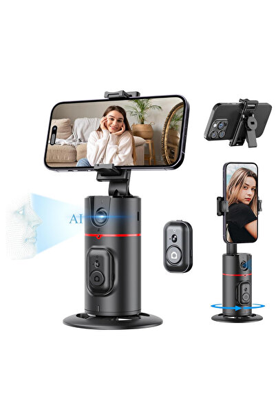 SELERIS Smart Phone Holder, Facial Tracking, SELERIS®, Gestures, 360°, USB-C Remote Control, 1200mAh