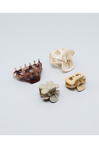 R&B Beige Women's 4 Piece Claw Clips