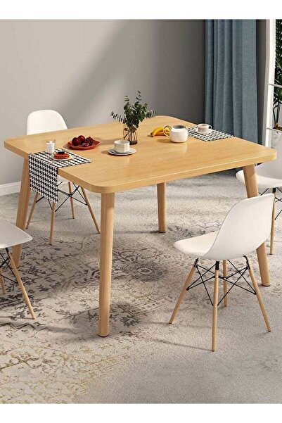 Taimi Wooden Modern Square Dining Table, Solid Wood for Kitchen, Dining Room, Living Room 80x80x72cm